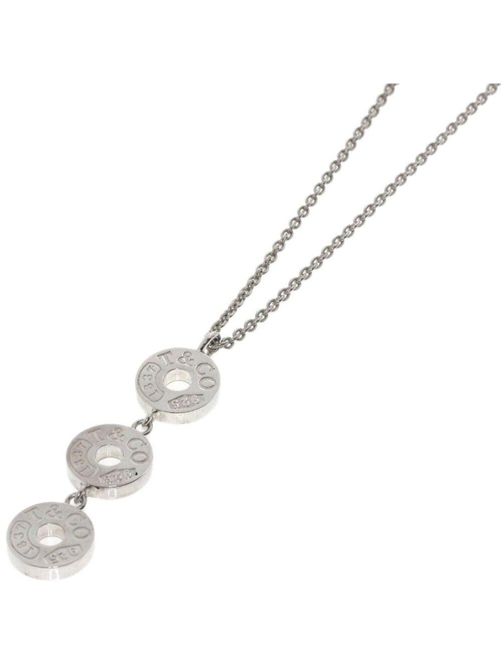 Tiffany & Co 1837 Triple Circle Necklace Silver Ladies
